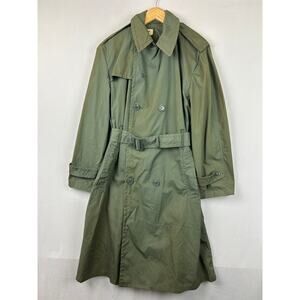 Raincoat Cotton and Polyester Quarpel Army Green 274 Sun Fading Men's Size 40R